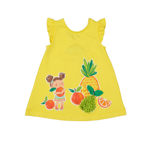 SS25 Mayoral Yellow Girl & Fruit Frill Dress