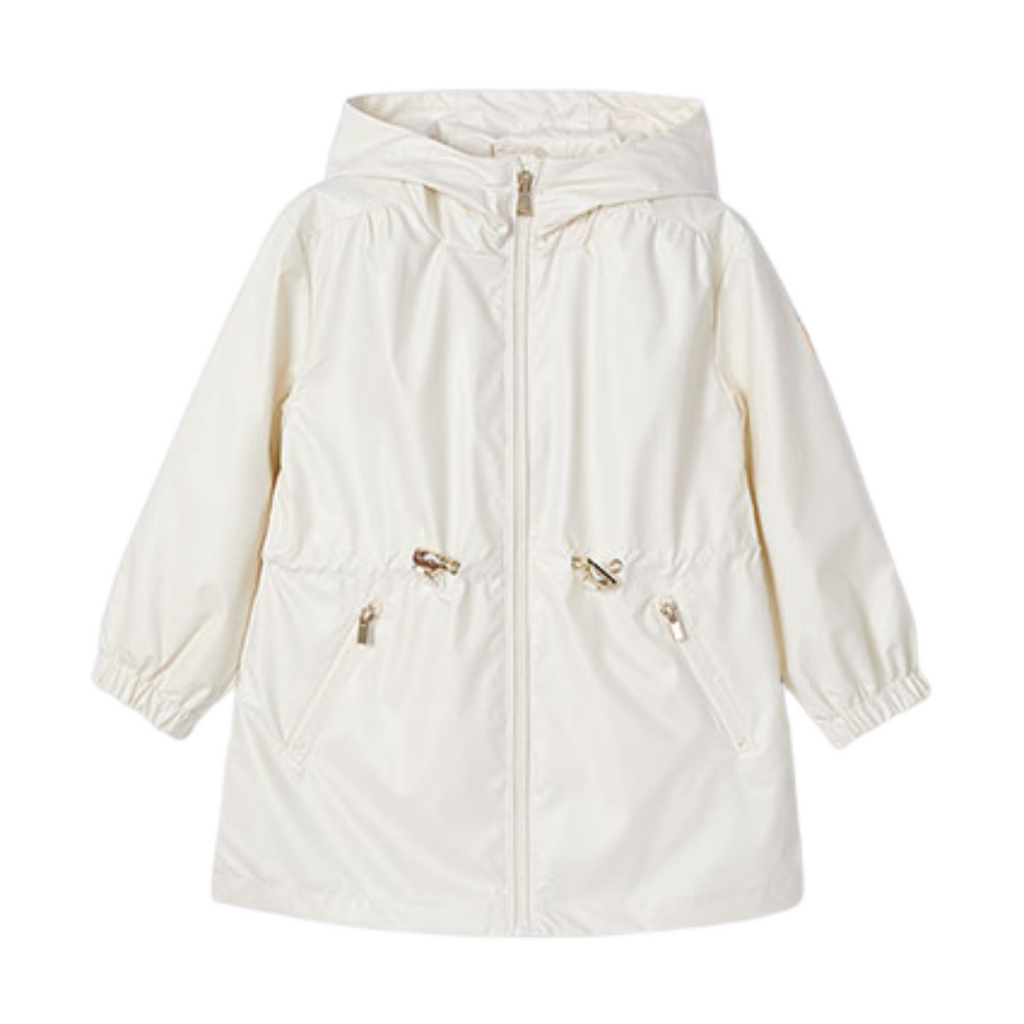 SS25 Mayoral Ivory Hooded Windbreaker Jacket