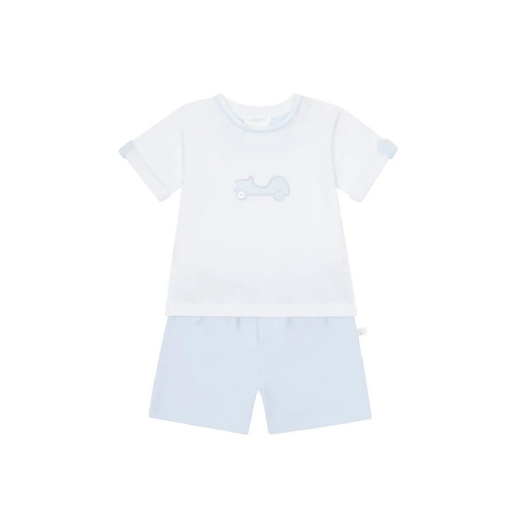 SS25 Deolinda Blue & White Car Shorts Set