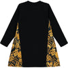 AW23 ADee BINKY Black & Gold Heart Baroque Print Panel Dress