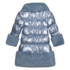 AW24 ADee SARAH Iced Blue Faux Fur Trim Jacket