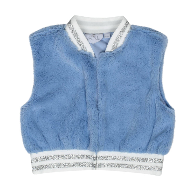 AW24 ADee PHEONIX Iced Blue Faux Fur Gilet