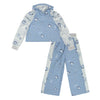 AW24 ADee PAULA Iced Blue Two Tone Diamond Print Flare Tracksuit