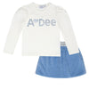 AW24 ADee PHEONIX & PRINNY Iced Blue & Snow White Faux Fur Three Piece Gilet & Skirt Set