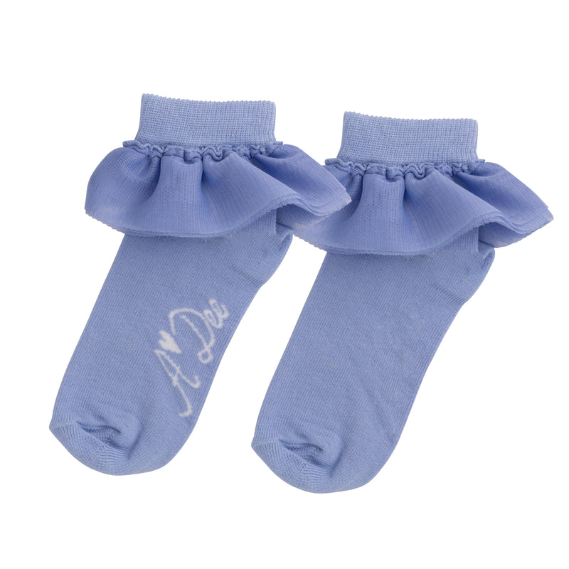 AW24 ADee PRIM Iced Blue Frill Ankle Socks