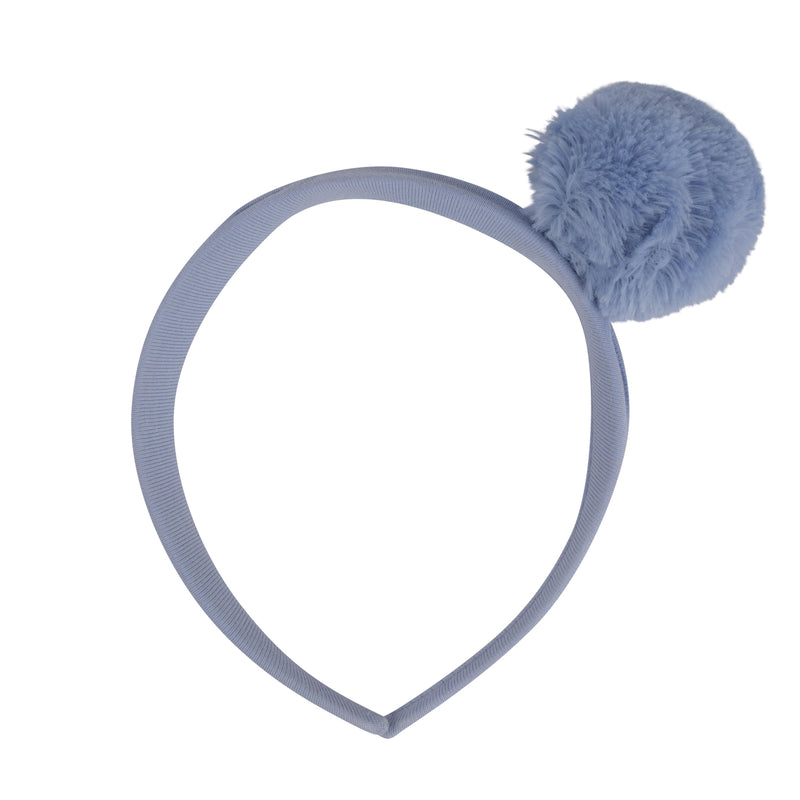 AW24 ADee POMMY Iced Blue Faux Fur Pom Pom Headband