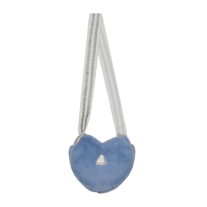 AW24 ADee PANDORA Iced Blue Faux Fur Heart Bag