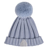 AW24 ADee PAOLA Iced Blue Knitted Lurex Pom Pom Hat