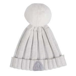 AW24 ADee PAOLA Snow White Knitted Lurex Pom Pom Hat