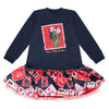 AW24 ADee RUTH Navy Blue Red & Pink Envelopes Stamp Dress