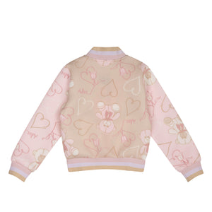 AW24 ADee SASSY Beige Teddy Print Bomber Jacket