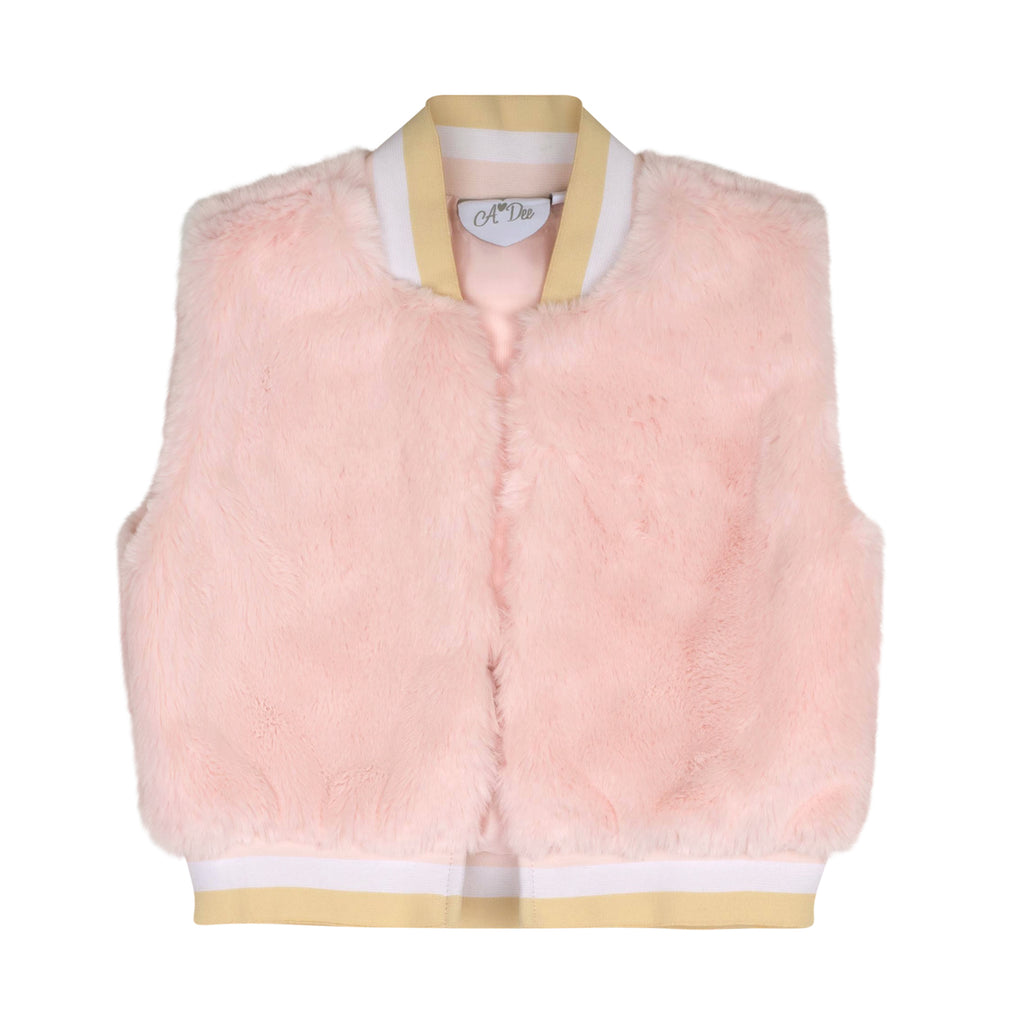 AW24 ADee SALLY Baby Pink Faux Fur Gilet