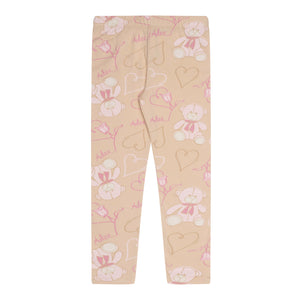 AW24 ADee SUMMER Beige Teddy Print Bow Legging Set