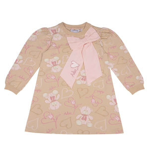 AW24 ADee SAGE Beige Teddy Print Sweat Dress