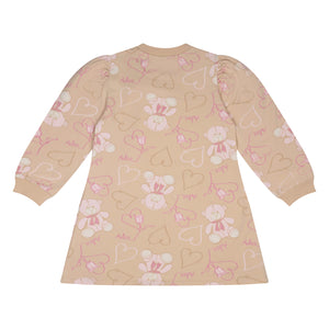 AW24 ADee SAGE Beige Teddy Print Sweat Dress