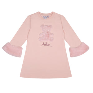 AW24 ADee SHAKIRA Baby Pink Faux Fur Teddy Dress