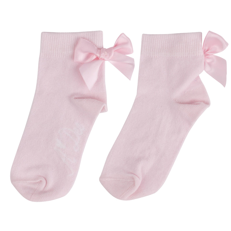 AW24 ADee SUTTON Baby Pink Bow Ankle Socks