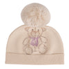 AW24 ADee SABRINA Beige Knitted Pom Pom Teddy Hat