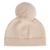 AW24 ADee SABRINA Beige Knitted Pom Pom Teddy Hat