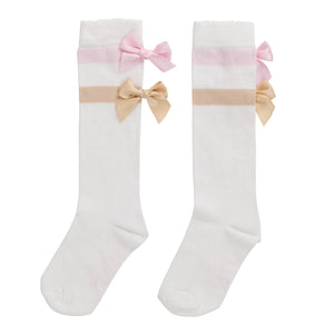 AW24 ADee SISSY Snow White Bow Knee High Socks