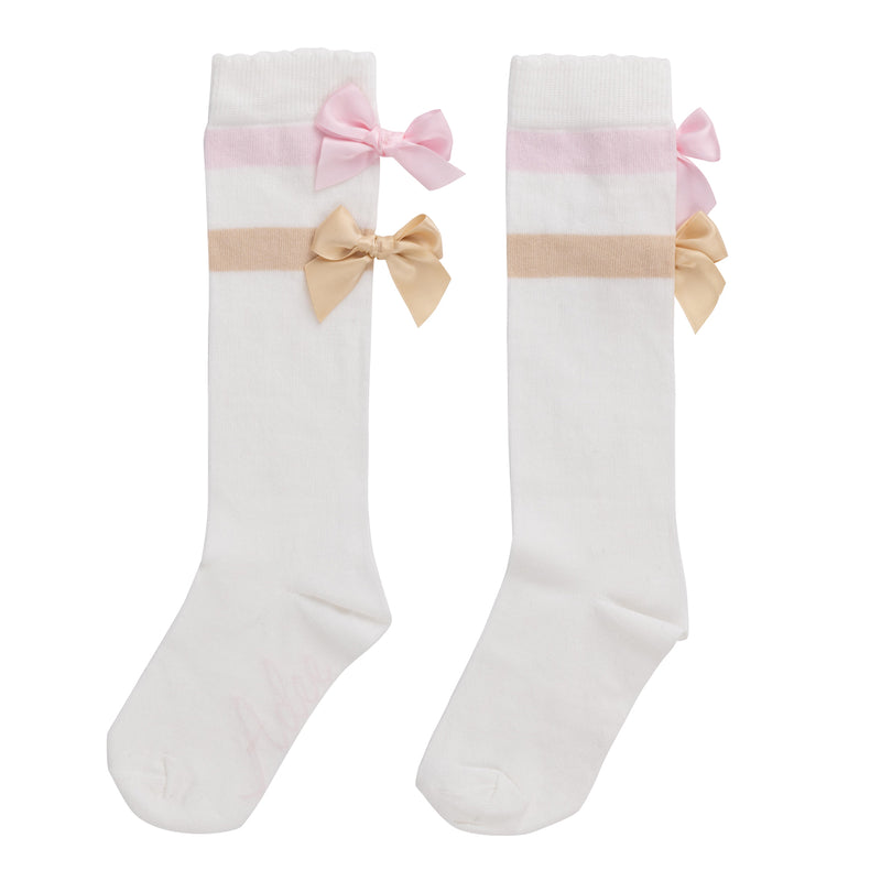 AW24 ADee SISSY Snow White Bow Knee High Socks