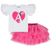 AW24 ADee TABITHA Hot Pink Heart Logo Tutu Skirt Set