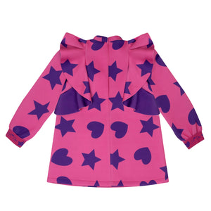 AW24 ADee TREASURE Hot Pink Hearts & Stars Print Frill Dress