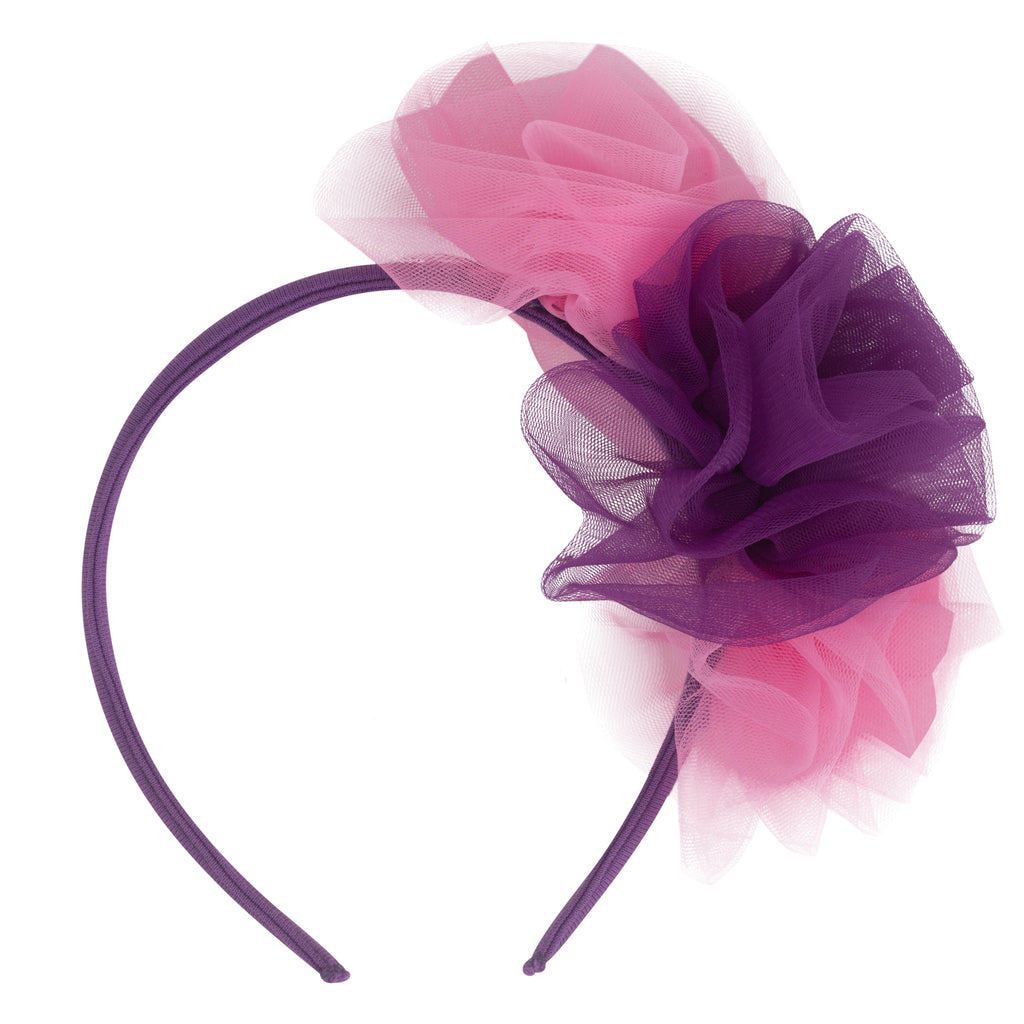 AW24 ADee TIANNA Bold Purple & Pink Pom Pom Headband