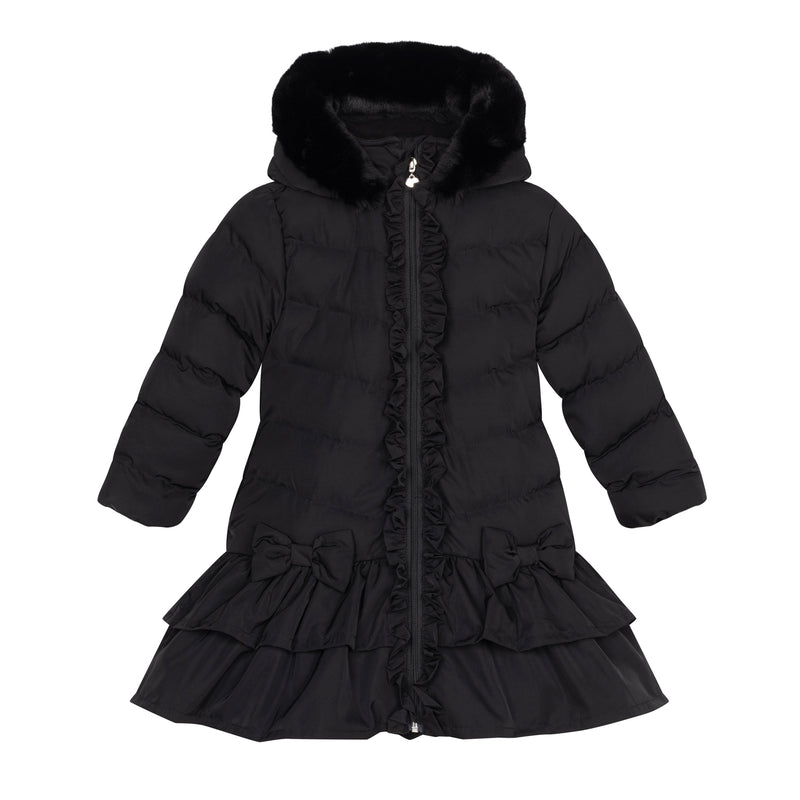 ADee BECKY Back To School Black Faux Fur Coat