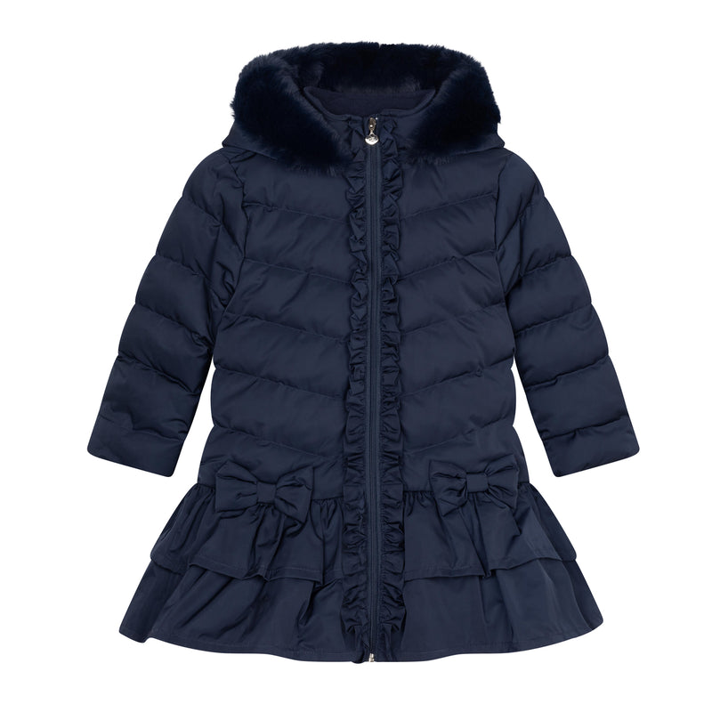 AW24 ADee BECKY Back To School Navy Blue Faux Fur Coat