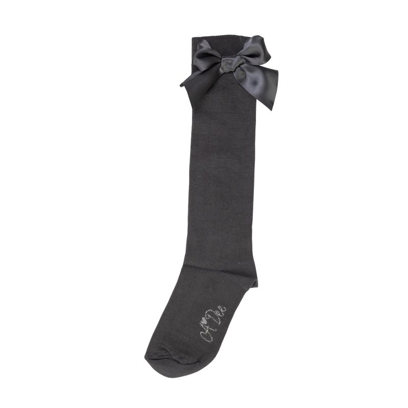 AW24 ADee BINKY Back To School Dark Grey Bow Socks