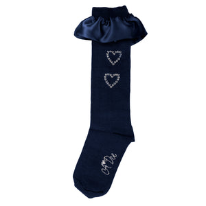 AW24 ADee BETTY Back To School Navy Blue Heart Socks