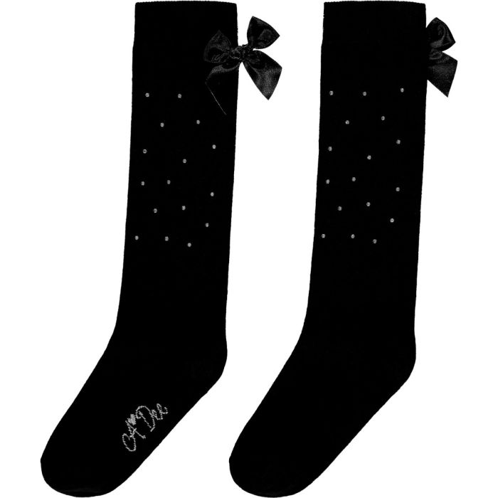 AW23 ADee PENNY Black Bow Sparkle Socks