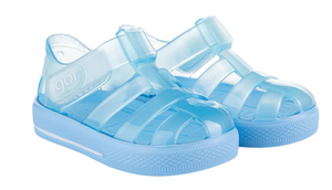 SS23 Igor STAR BRILLO Pale Blue Jelly Sandals Theodore Couture