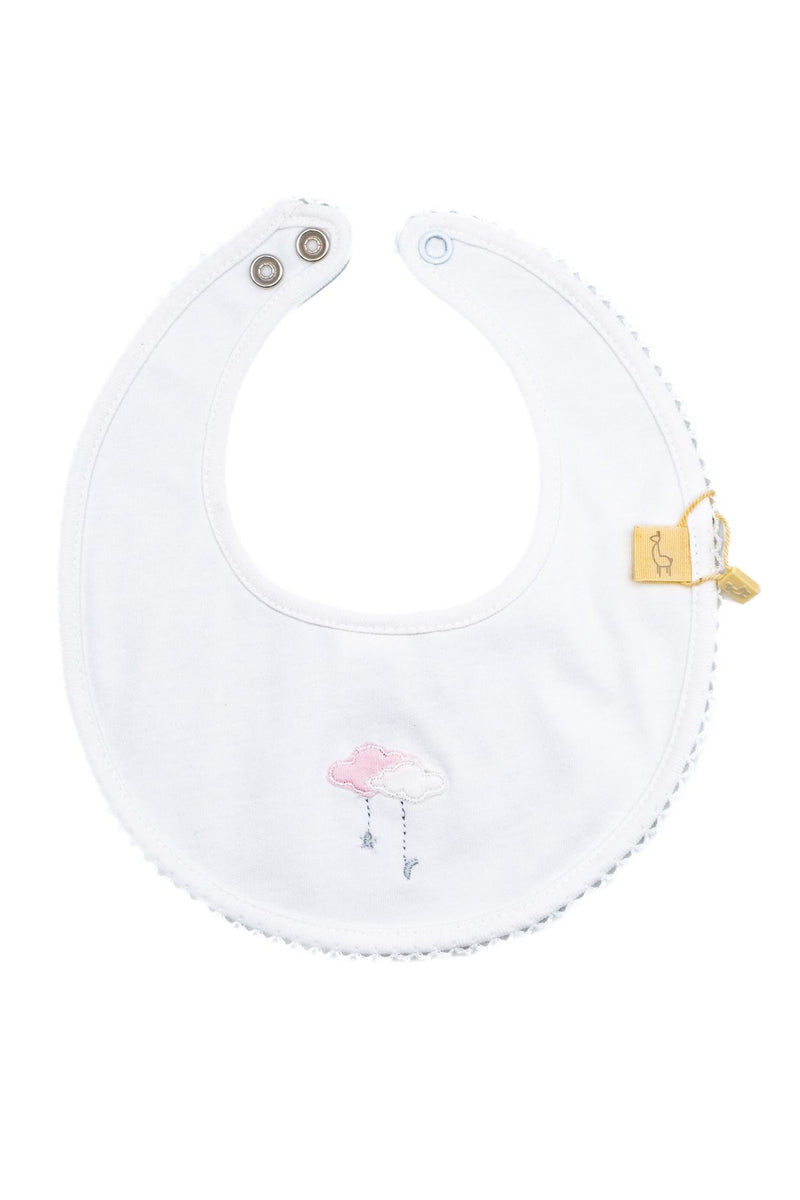 SS24 Baby Gi White & Pale Pink Sweet Dreams Clouds Bib